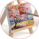 6 Pack Toile vierge artiste, 25 x 25cm Panneau de cadres en toile étirée, carré de tableau d'art pour peinture à l'huile acrylique