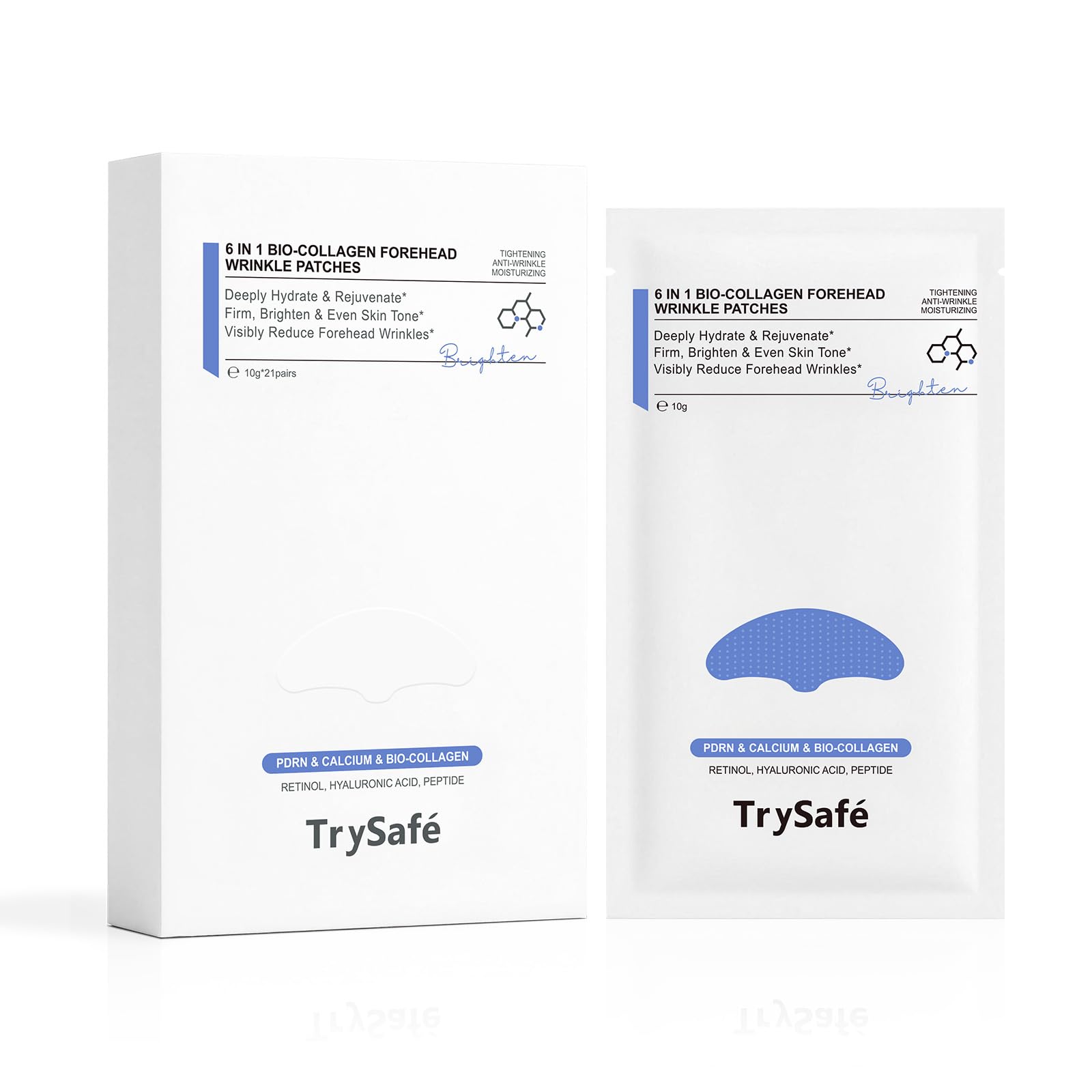 21Pairs 6 in 1 PDRN & Calcium & Bio-Collagen Forehead Wrinkle Patches| Instant Hydration, Visible Smooth Forehead Wrinkles, Brighten & Even Skin Tone | Retinol, Hyaluronic Acid, Peptide | K-Beauty