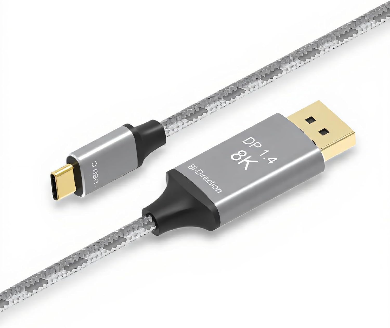 Кабель USB C - Displayport 8K@60Hz, двонаправлений кабель-адаптер DP - USB C або USB C - DP, Plug and Play, сумісний з ноутбуком, 
