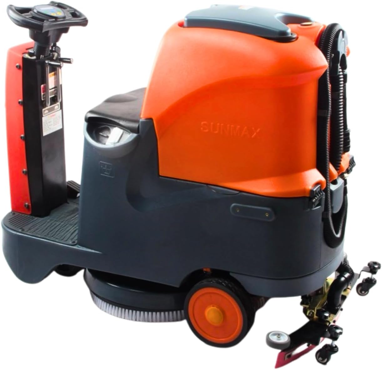 Ride-On Commercial Floor Scrubber Machine, 48,400 Sq Ft/H, 22" Brush, 31.5" Squeegee, 18.5/18.5-Gal Dual Tanks, 5-Hour Runtime, Hard Floor Cleaner for Warehouses, Retail, Schools & Factories