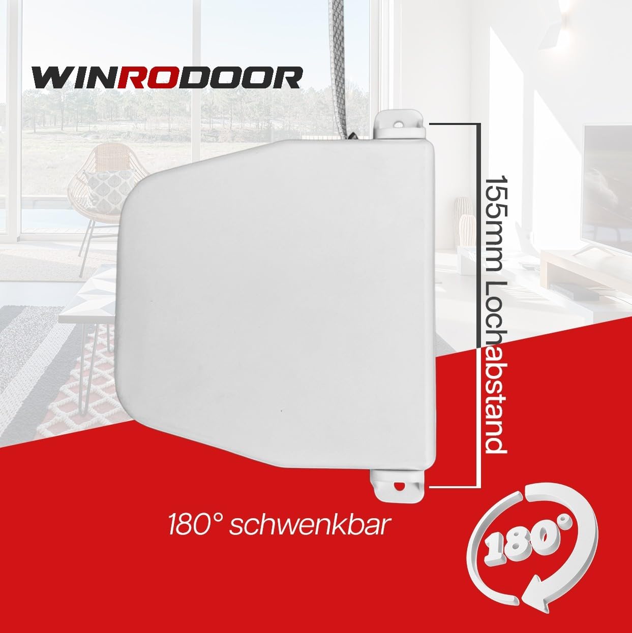 Avvolgitore per tapparelle a parete, confezione da 10 pezzi, con cinghia premontata, 6 m, robusto mini avvolgitore per cinghia da 15 mm, orientabile a 180°, distanza tra i fori 155 mm