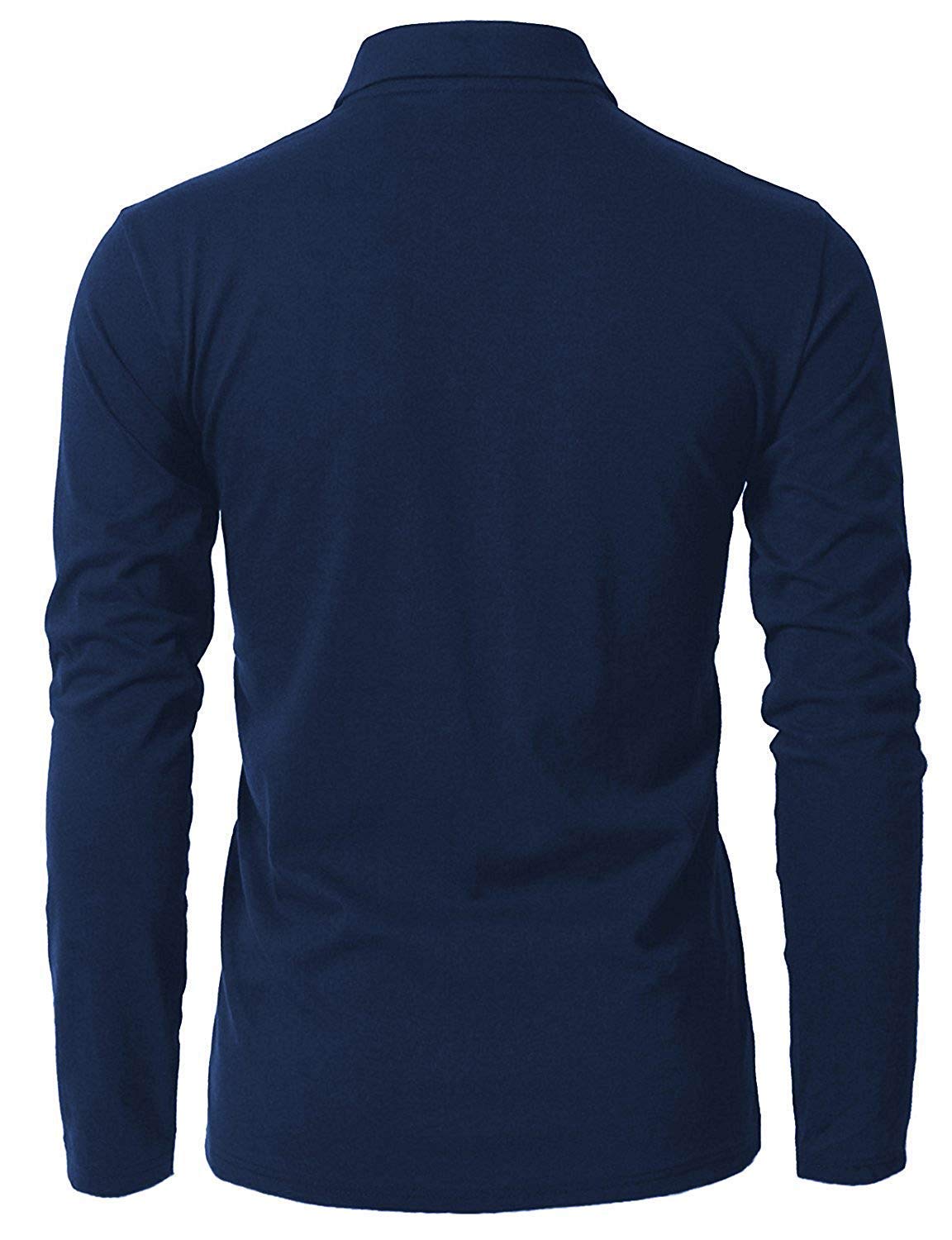 KUNJLELP 100% Cotone Polo da Uomo Manica Lunga Ricamo di Giraffa Maglietta Uniformi Polo da Lavoro per l'autunno e l'inverno