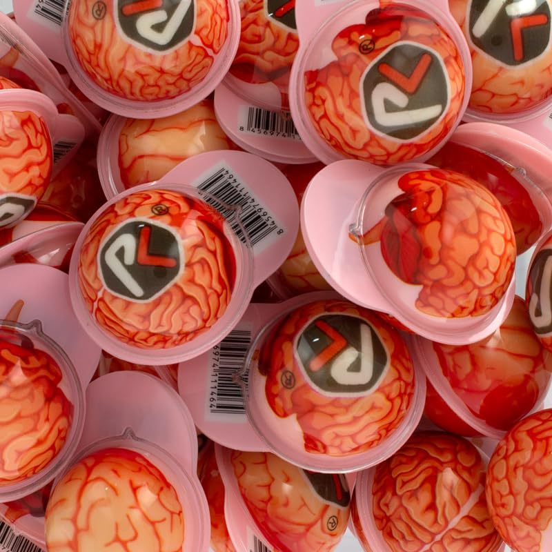 Gomas Rellenas Brain Gummy 50 Uds – Caramelos de Goma con Forma de Cerebro y Relleno Líquido Ácido