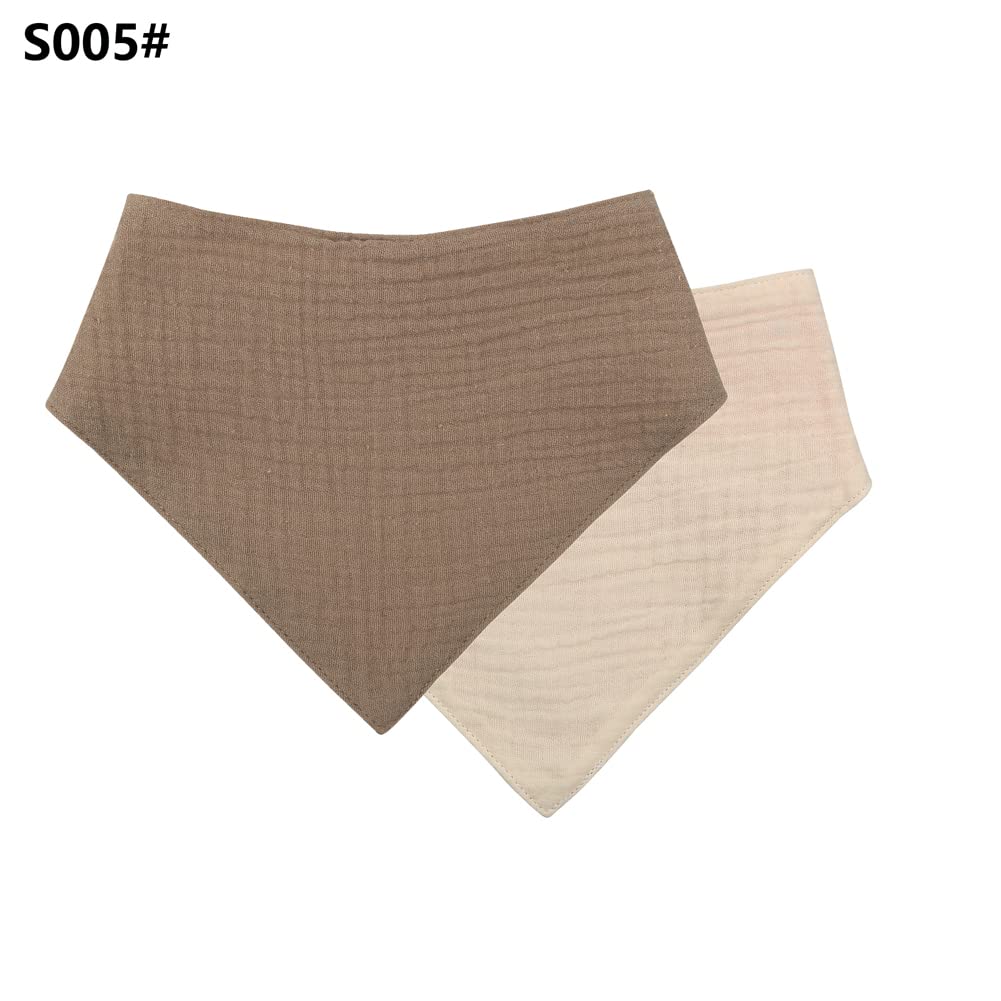 Bavoir Triangle Bébé, 5Pcs Coton Bandana Doux Et Absorbant, 2 Boutons Réglables, Respirable Serviette De Salive, Cadeaux Pour Nouveau Né, Garçons Filles