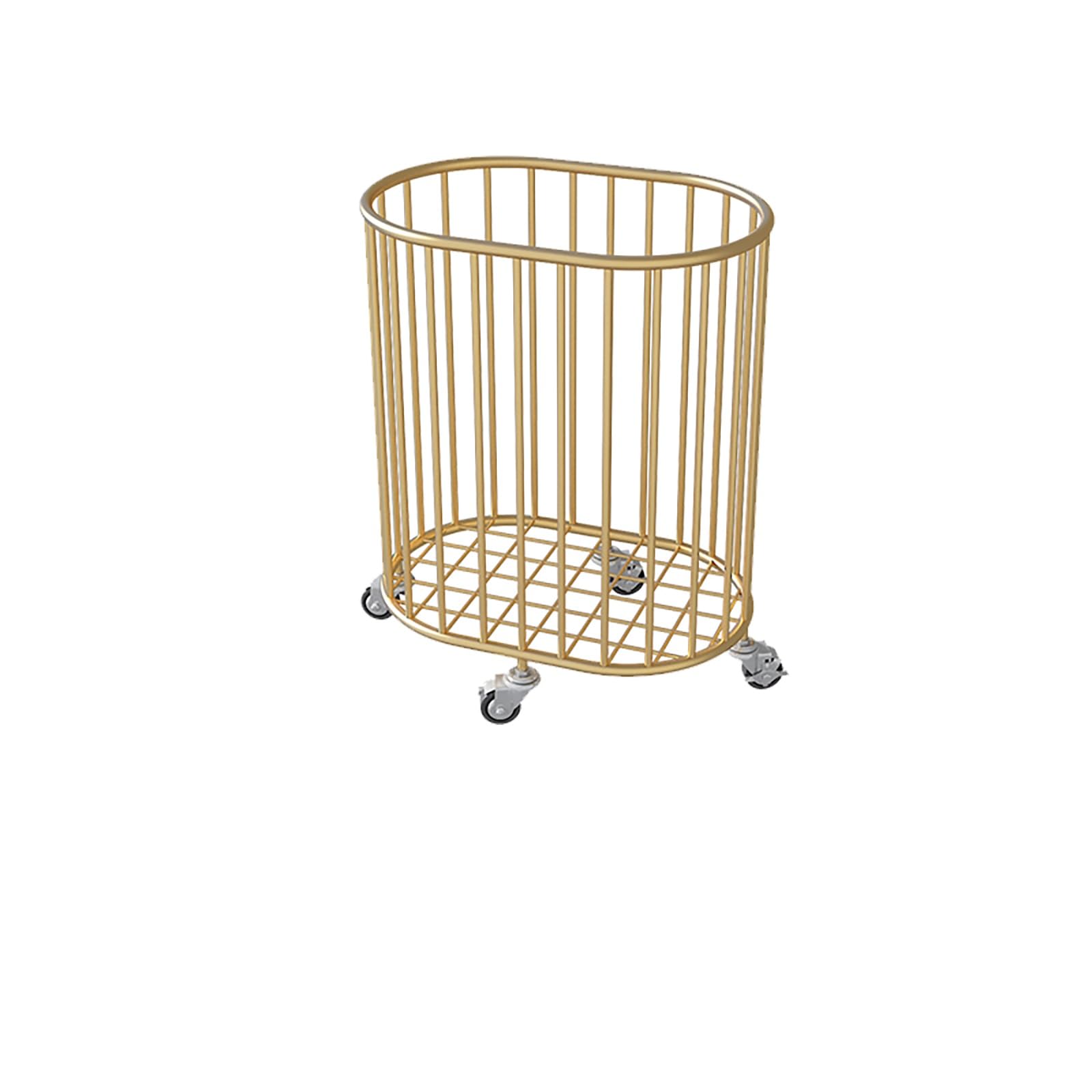 Dieser rollbare Wäschekorb mit Metallgitter erfordert keine Montage und ist atmungsaktiv. Er eignet sich ideal zur Aufbewahrung schmutziger Wäsche in Badezimmer, Schlafzimmer oder Waschküche