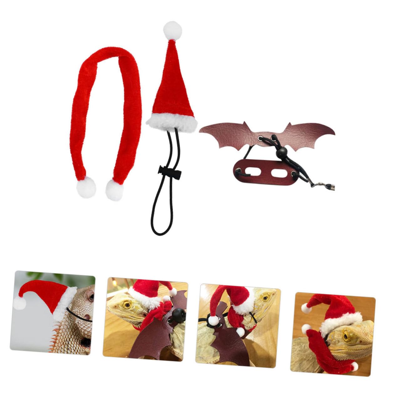 BESPORTBLE 2sets Accessori Per Rettili Guinzaglio Cappello e Sciarpa Per Lucertole Decorazioni Festive Per All