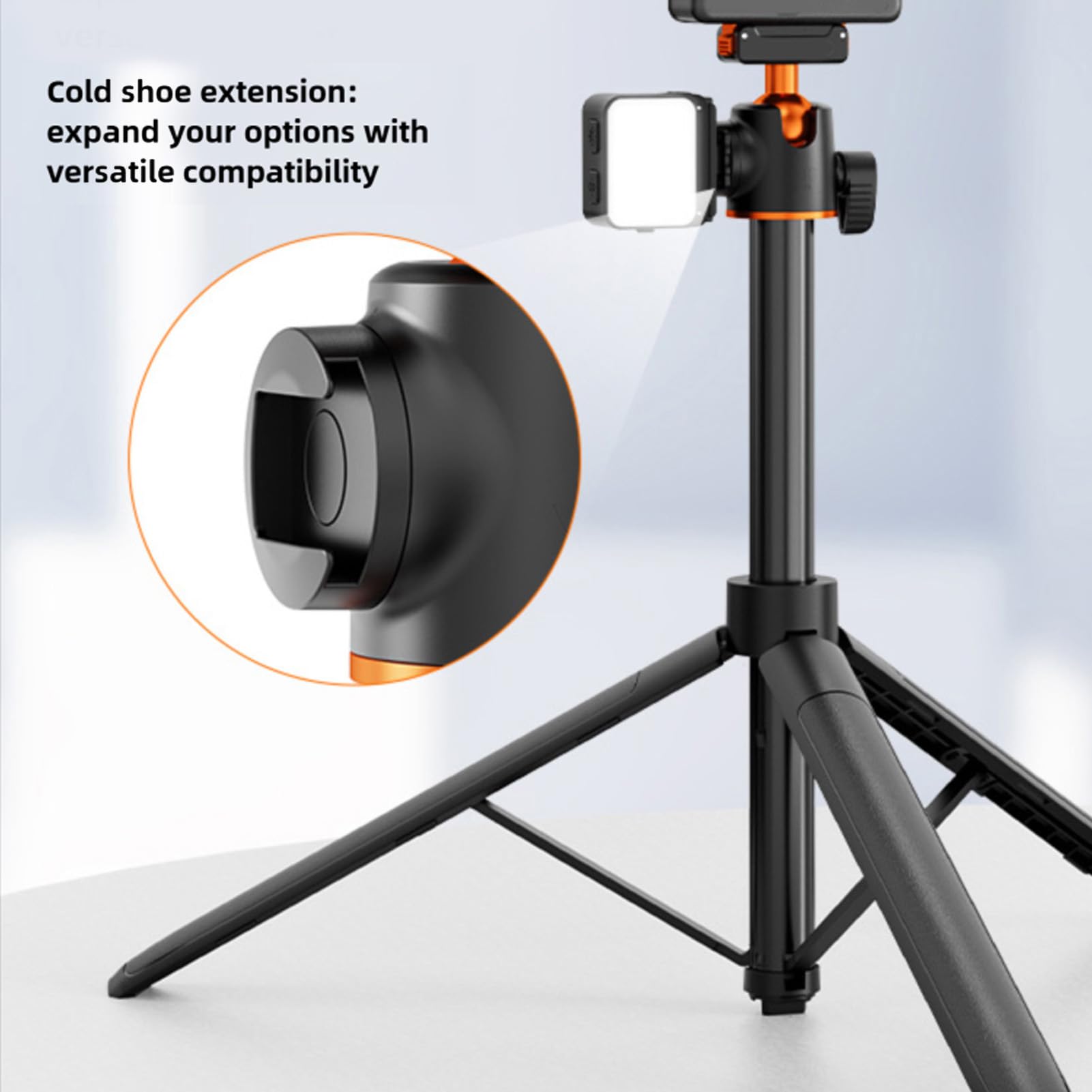 Asta Selfie Treppiede Allungabile da 140 Cm per Fotocamera, Supporto Treppiede in Lega di Alluminio con Supporto Magnetico e Rotazione a 360°, Telecomando Wireless per Fotocamera