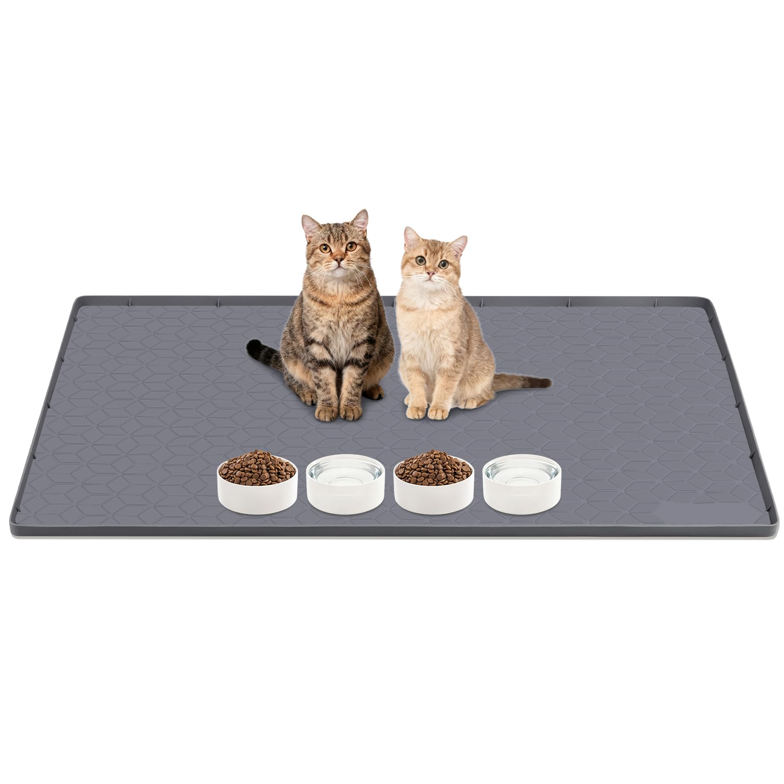 Kalolary Extra Large 33.8" x 22" Cat Litter Mat (Grey)