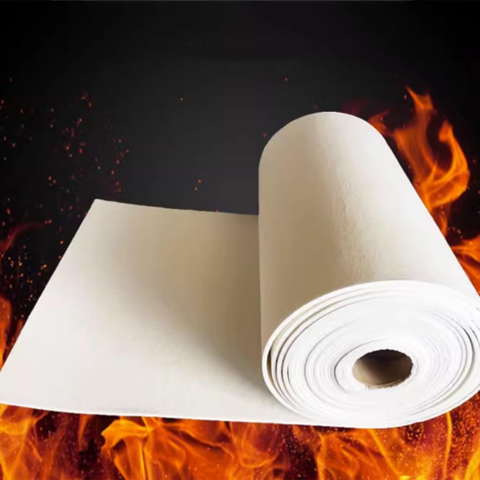 manta aislante de fibra cerámica Papel de Fibra Cerámica Blanco 0,61x1 m 1-10 mm for Estufas de Leña Forjas Hornos(10MM)