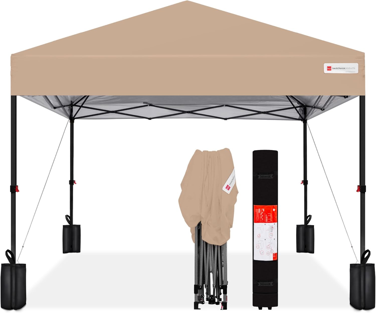 Best Choice Products 10x10ft 1-Person Setup Pop Up Canopy Tent Instant Portable Shelter w/ 1-Button Push