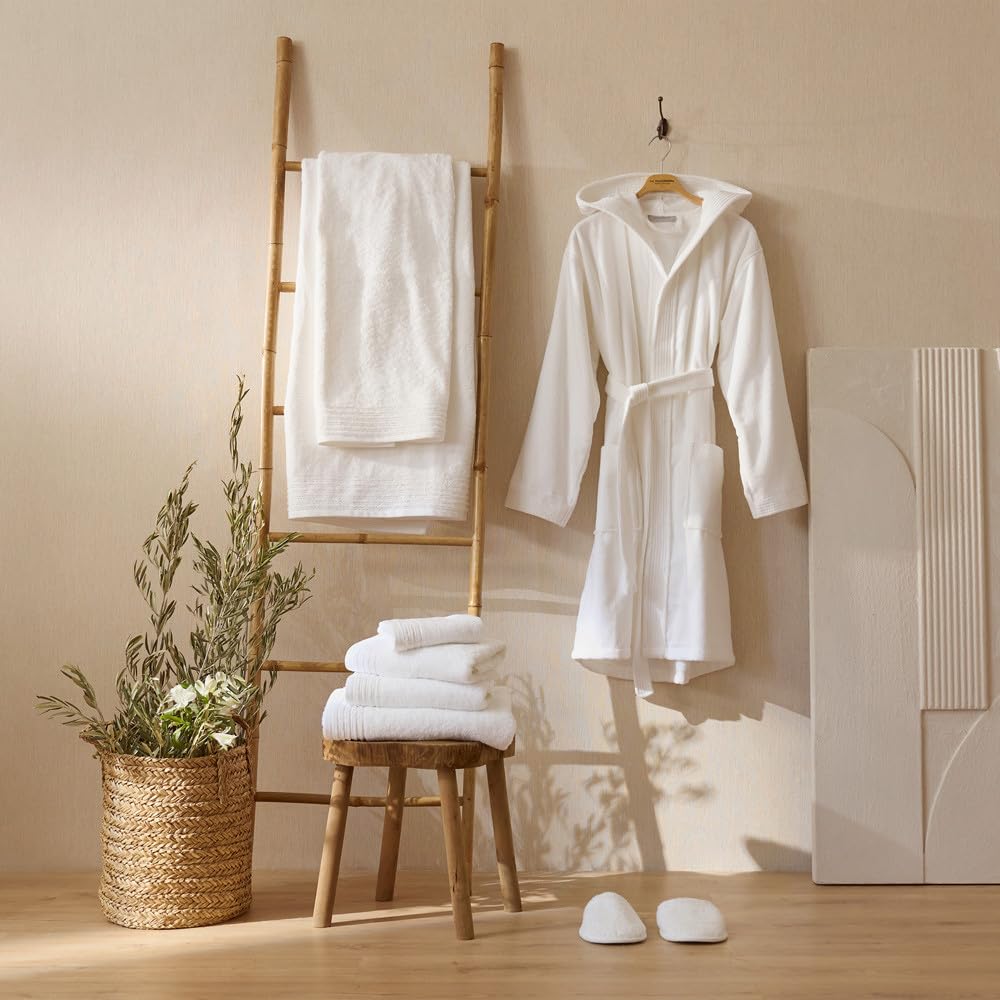 LA MALLORQUINA Set 4 Toallas 100% Algodón Peinado - Basic LM Blanco