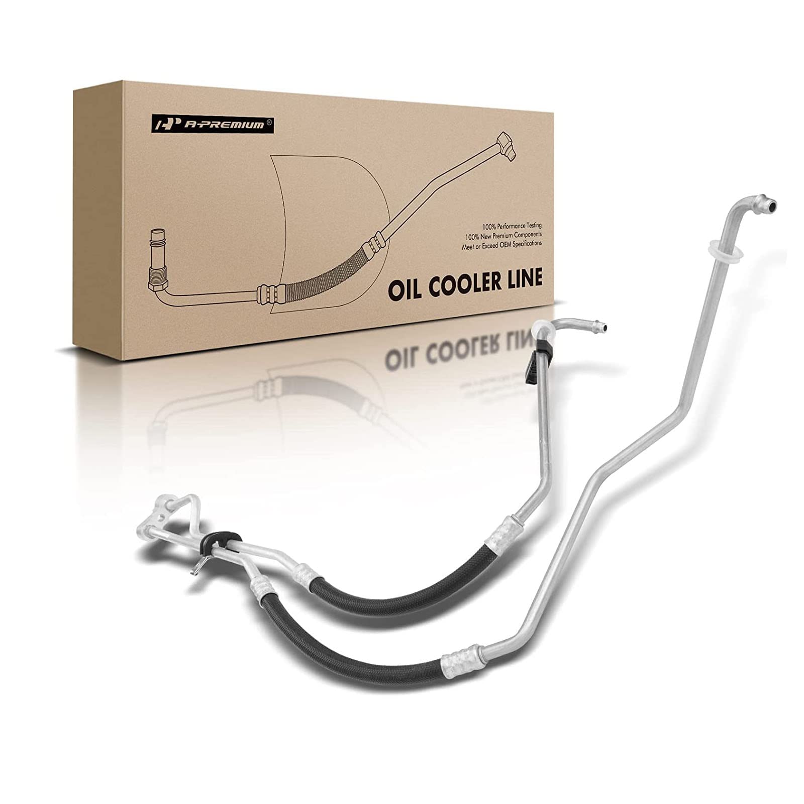 A-Premium Inlet and Outlet Engine Oil Cooler Line Hose Assembly Compatible with Chevrolet Blazer 1996-2005 S10 GMC Sonoma 1996-2003 Jimmy 1996-2004 4.3L RWD
