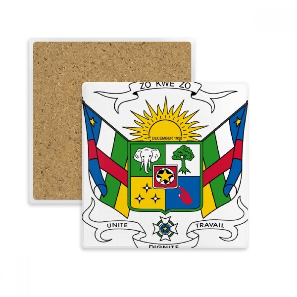 Dessous de verre en pierre d'Afrique Centrale absorbant multicolor pour tasse