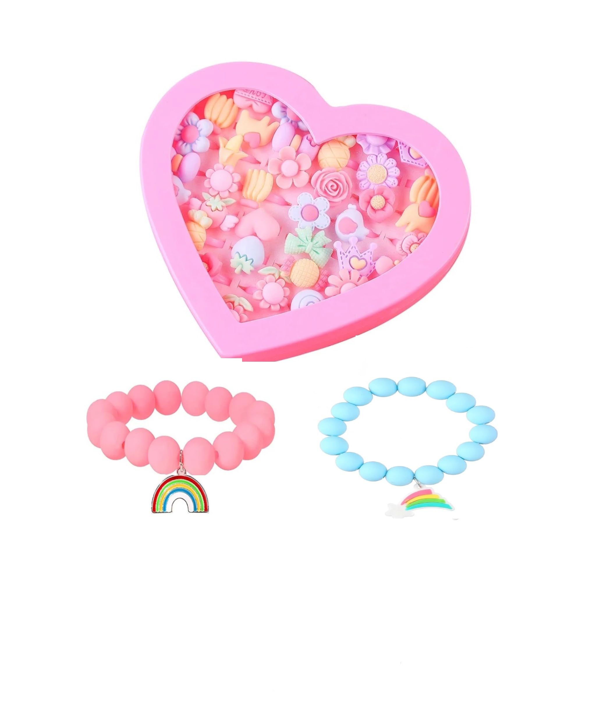 Gereric Kids Play bracelet with ring box combo - Pack of 2 Unicorn bracelet for girls with 24 pieces ring box (B0CR14DZTM) Amazon Price History, Amazon Price Tracker