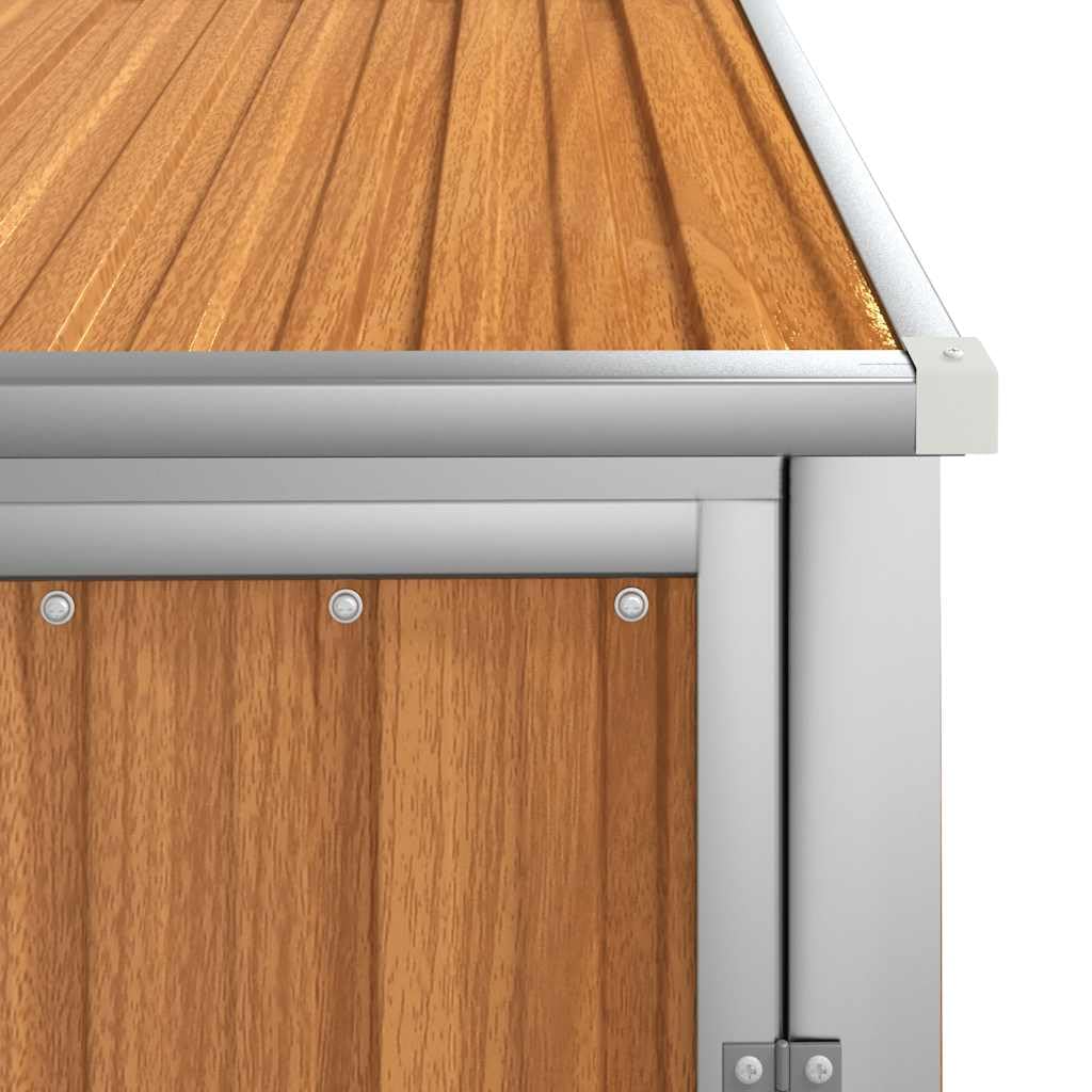 ACAGALA Metall Gerätehaus Geräteschuppen Gartenhaus 88 x 89 x 161 cm, Gartenschrank Wetterfester Metallschuppen für Gartenwerkzeug & Fahrräder - Verzinkter Stahl, Braun