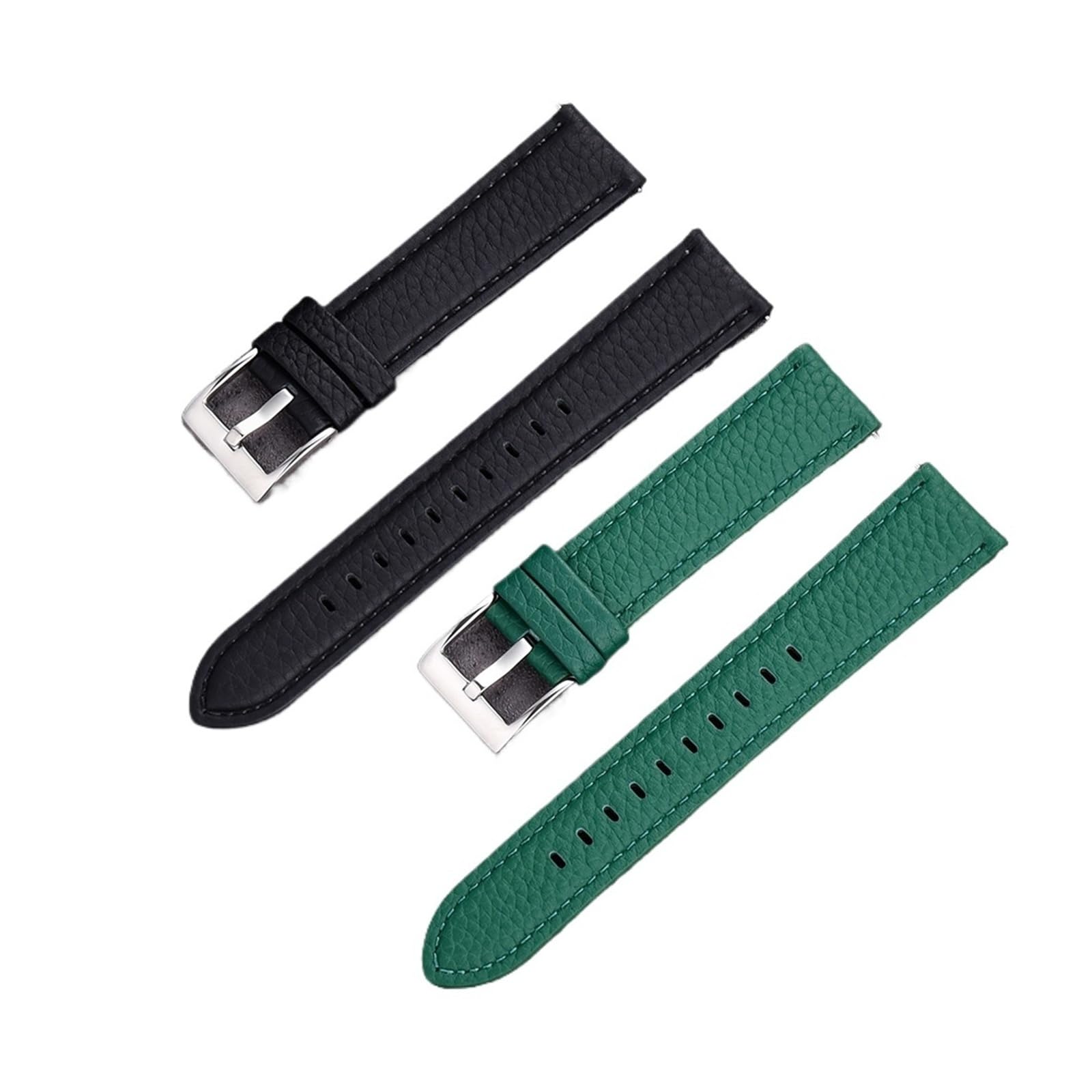 Genérico NASUNJIA Correa de reloj de cuero genuino suave con patrón de lichi de 20 mm y 22 mm for hombres y mujeres, correa de reloj de liberación rápida.