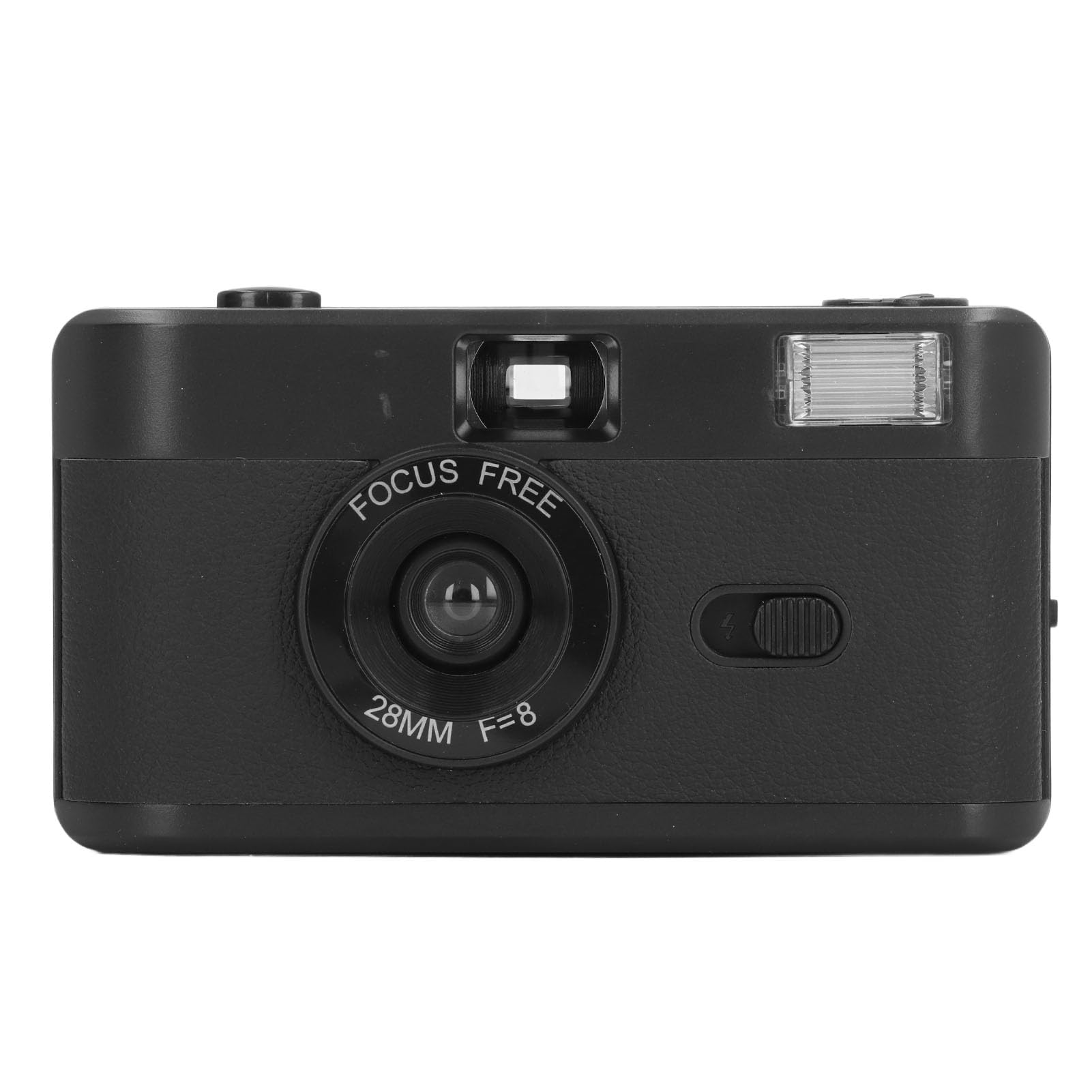 BRRNOO 35MM Film Camera Lightweight Vintage Camera Built in Flash 28MM F/8 Lens 1/120s Shutter Speed for Daily Analog Hobbyists (Black)