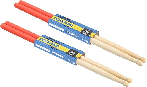 PATIKIL Bastón de madera de arce antideslizante con mango de tambor, envoltura de 7A, naranja, 2 pares para percusión de instrumentos musicales PATIKIL Bastón de madera de arce antideslizante con mango de tambor, envoltura de 7A, naranja, 2 pares para percusión de instrumentos musicales