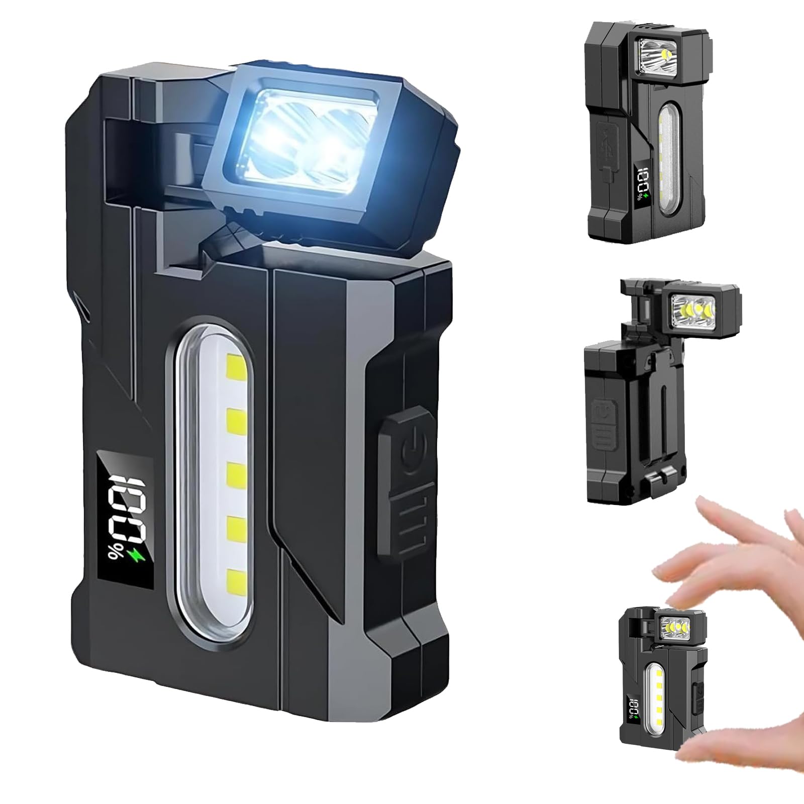 Amazon.co.jp: DXSAWA EDC 懐中電灯 充電式 270°回転 磁気キーチェーン