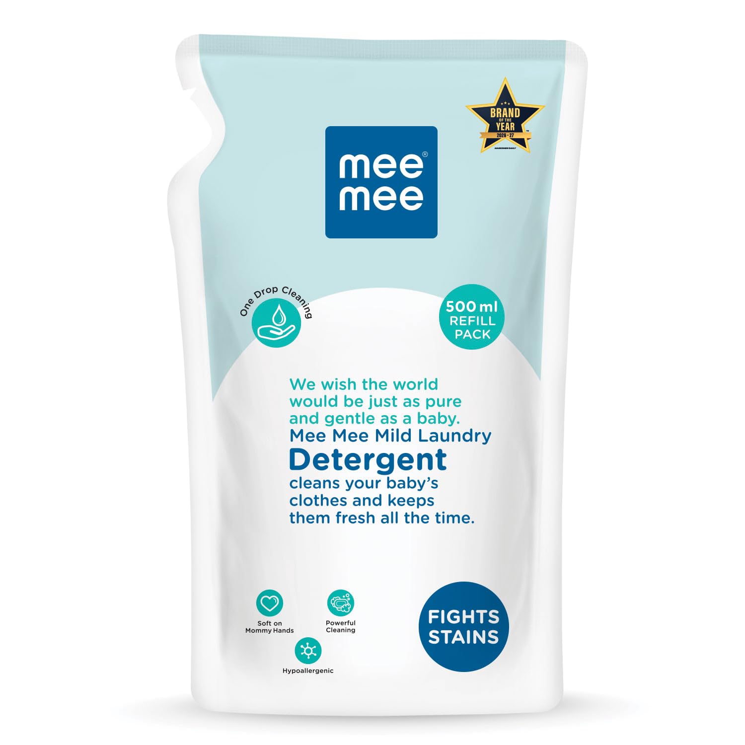 Mee Mee Baby Liquid Detergent 500 ml | Ph balanced, Free from Harsh Chemicals, Safe for mother's hands & baby's skin | Anti-Bacterial, Removes Stains & Odor with One Drop, Hypoallergenic-image-4