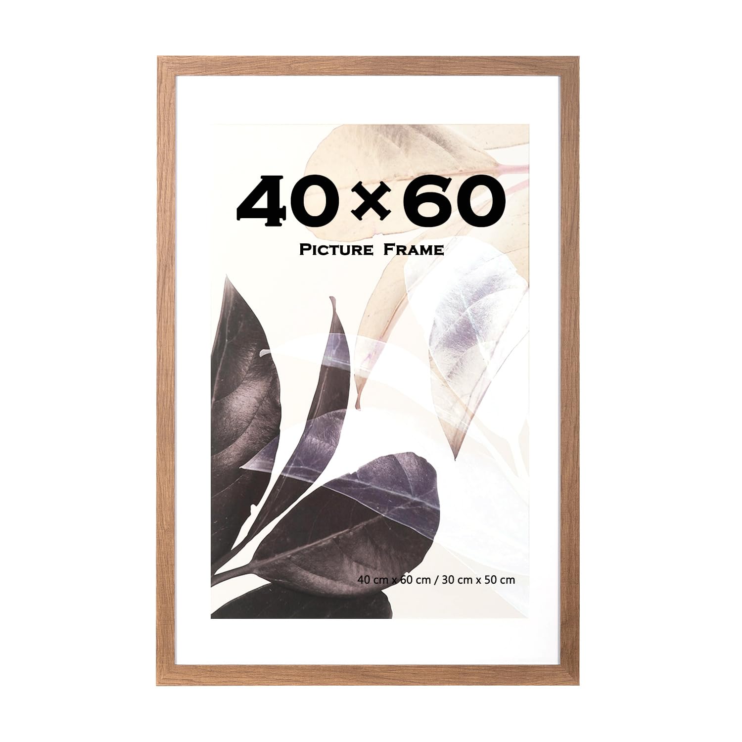 Scholar Tree 60x40cm Picture Frame Brown with Mounts for 30x50cm, 40x60 Frame Wall Mountable