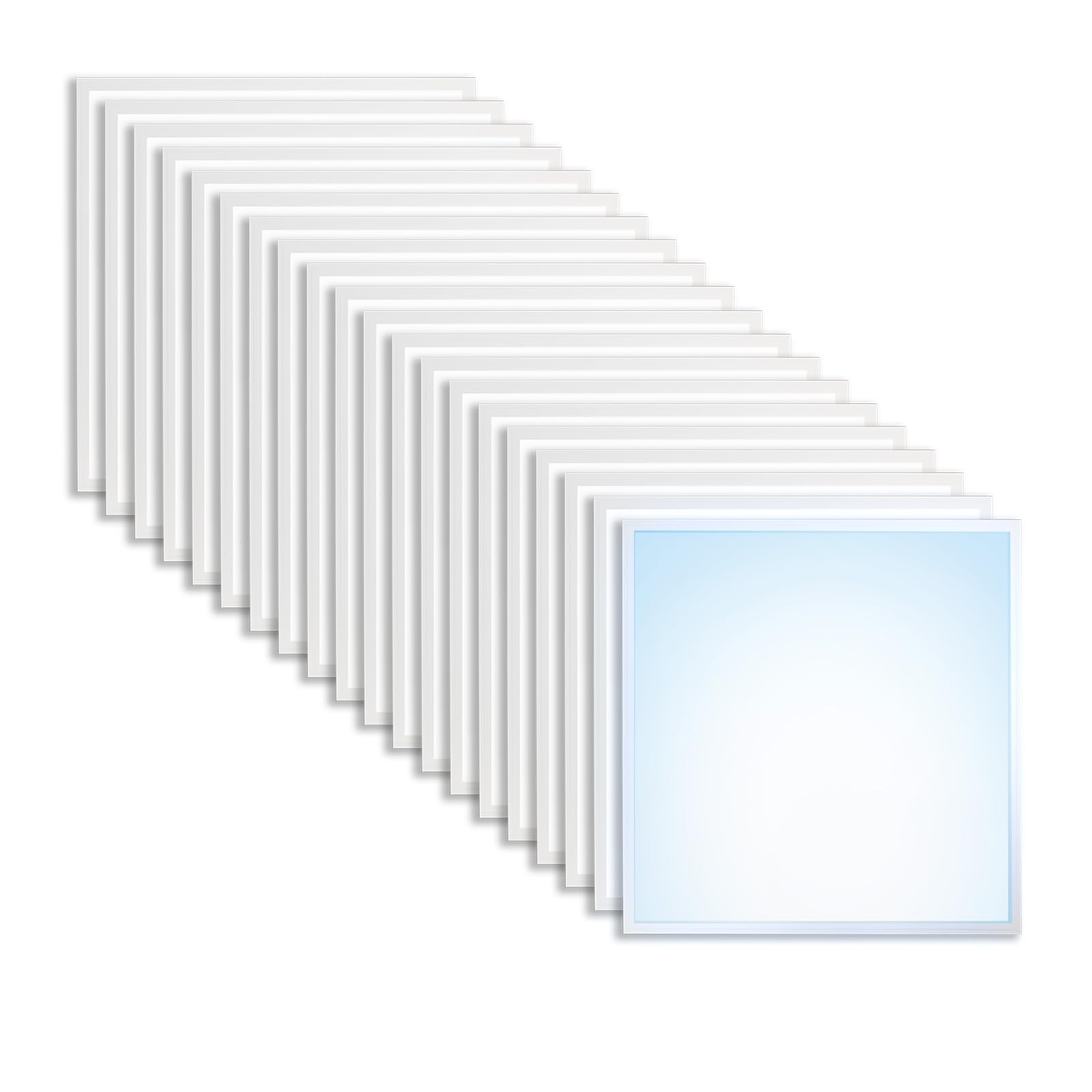 20x LED Panel 62x62 Tageslichtweiß 6000K 40W | 3400lm flimmerfrei Alu Slim Deckenleuchte Netzteil