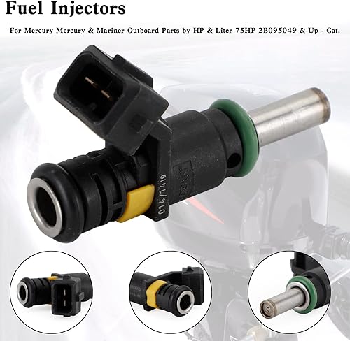 Vista 3 de 1 inyectores de combustible aptos para piezas fueraborda Mercury y Mariner, 75HP-90HP, 115HP, Up-Cat