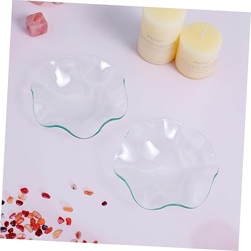 Miniatura 8 de Cabilock Calentador de cera de repuesto, calentador de aceite, plato en forma de flor, calentador de cera para derretimiento, platos de vidrio,