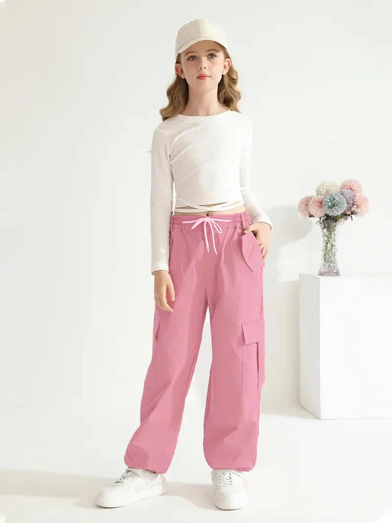 CUTIECRAZE Cotton Cargo Pant for Girl || Girl Cargo Pants (DCP-10-13-14) Pink - Image 7 thumbnail