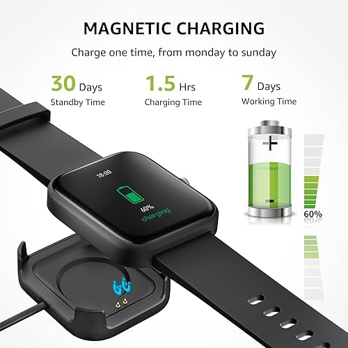 Miniatura 4 de Tribe Fitness Tracker - Reloj de presión arterial para hombres, mujeres, niños, sincronización con iPhone Android, contador de pasos, monitor de