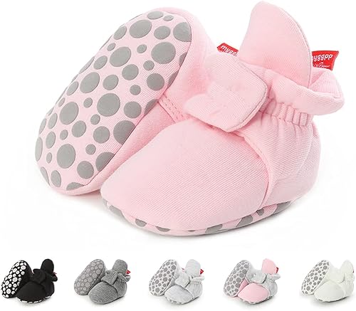 BEBARFER Botines para recién nacidos, para niños y niñas, antideslizantes, para el primer caminante