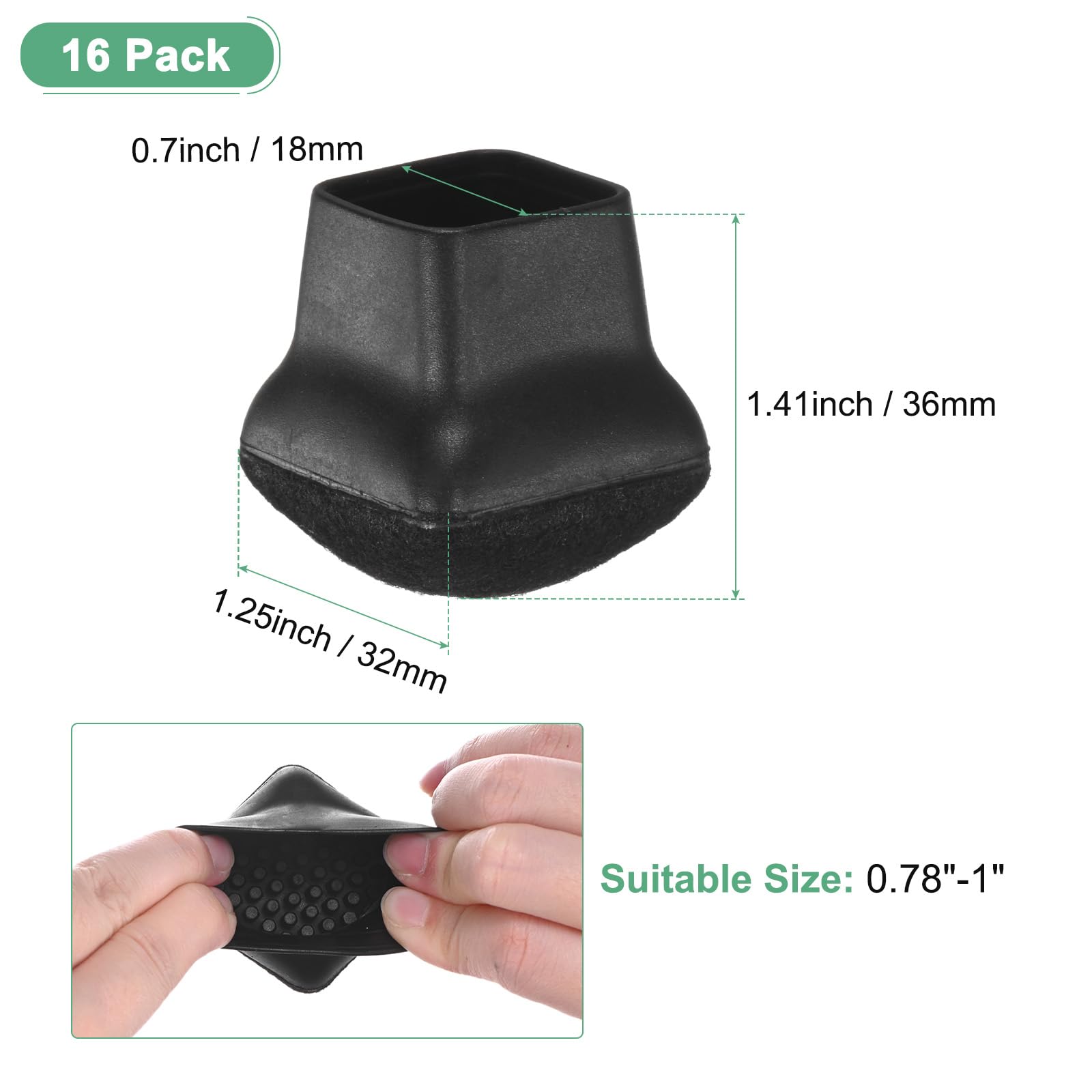 M METERXITY 16-Pack Chair Leg Floor Protectors - Image 3