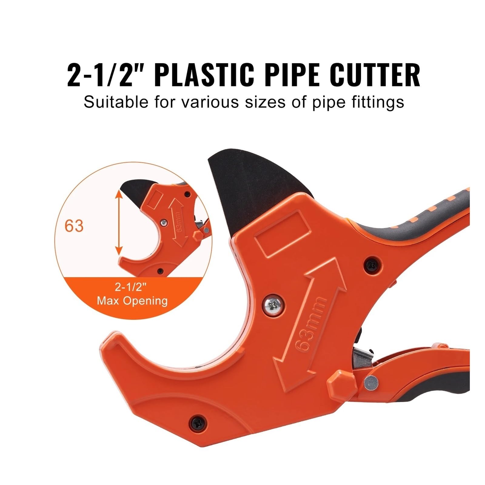 Cortador de tubos PVC con trinquete, herramienta corte alta resistencia, cuchilla for, PEX, caucho, mangueras plástico Para Cortar
