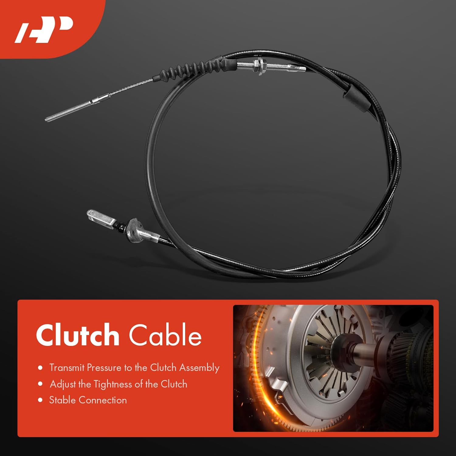 A-Premium 74.875 Inch Clutch Cable with Adjuster Compatible with Suzuki Samurai 1986 1987 1988, 1.3L, Manual Transmission