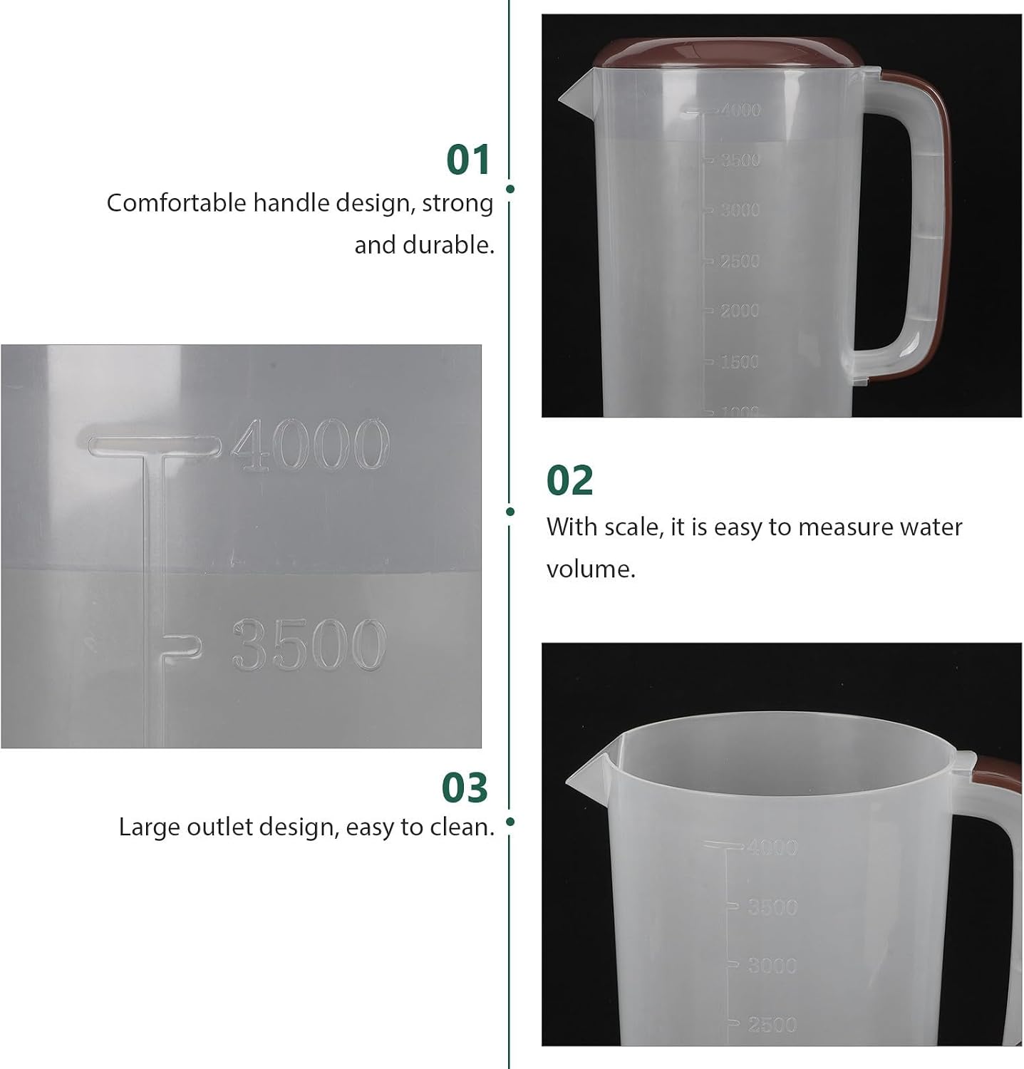 L Plastic Cold Water Pitcher Jug for Fridge Serving