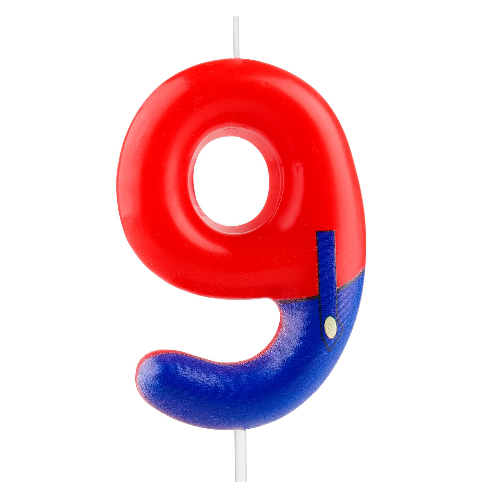 Birthday Candles Numbers 9, Birthday Decoration Mari Children 9 Years Birthday Candles, Red Blue Personalised Cake Decoration Birthday, Perfect for Baby Shower, Children's Birthday Party
