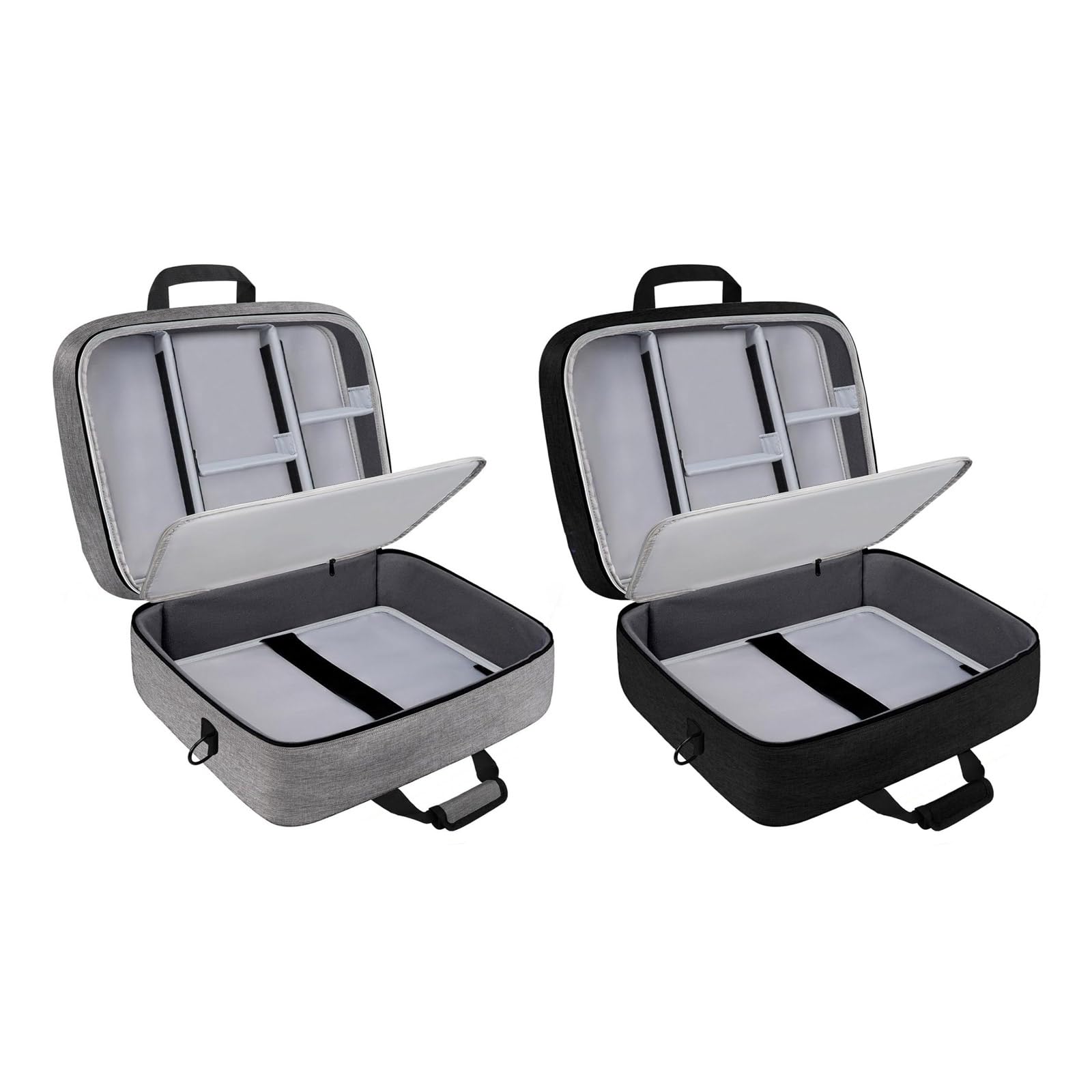 Custodia comfort professionale con registrazione sottile che evidenzia scomparti portaoggetti rinforzati e custodia per attrezzi trasportabile dal piano ergonomico