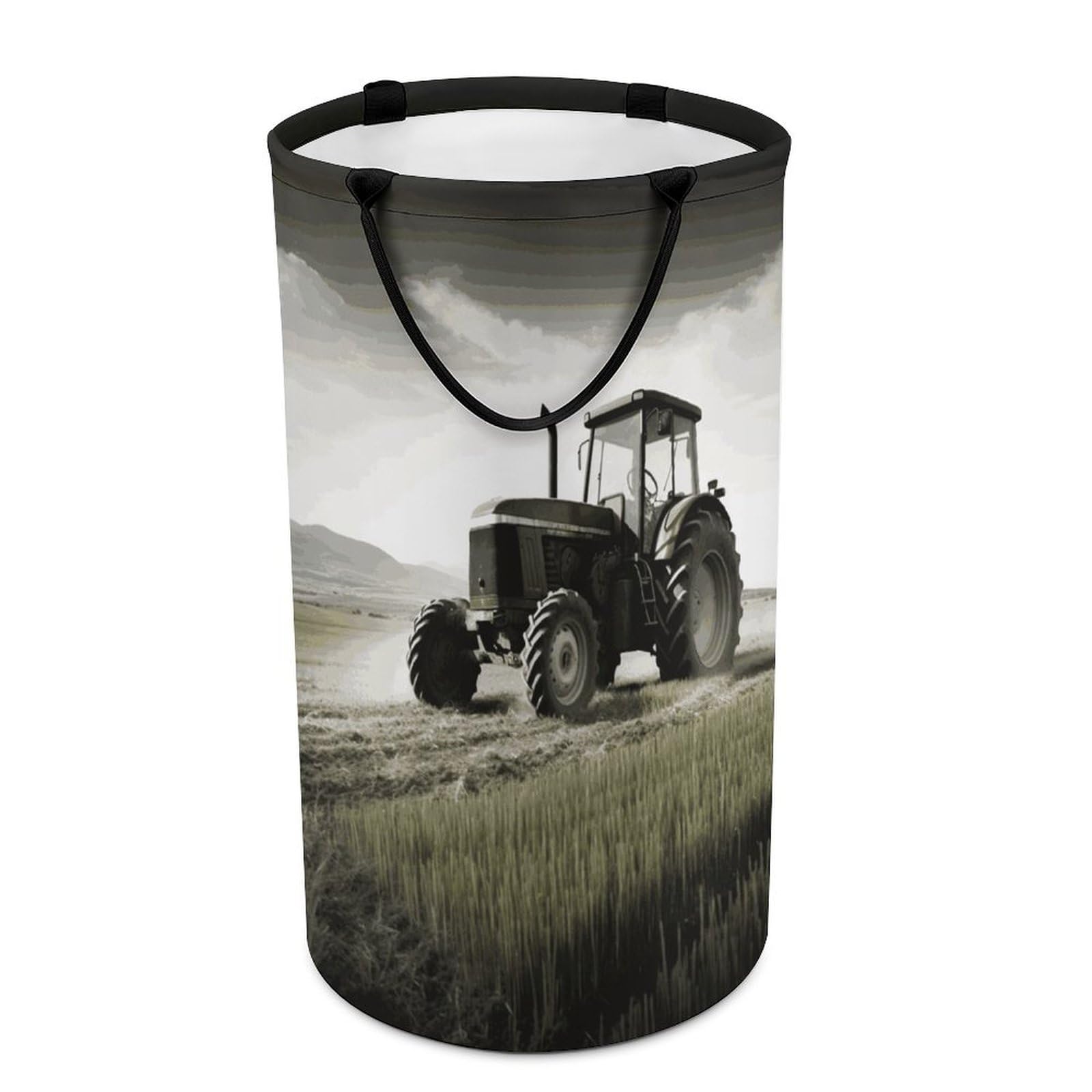 Tractor Agriculture Tranquil Laundry Hamper with Handles Large Collapsible Laundry Basket Waterproof Freestanding Dirty Clothes Basket Portable Clothes Hamper for Bathroom Bedroom Daily Use