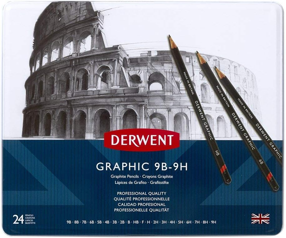 GRAPHIC PENCIL-24 SET TIN