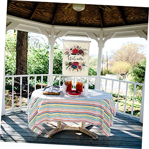 Drapeaux de jardin fleur rose BESTonZON en polyester pour extérieur - 8