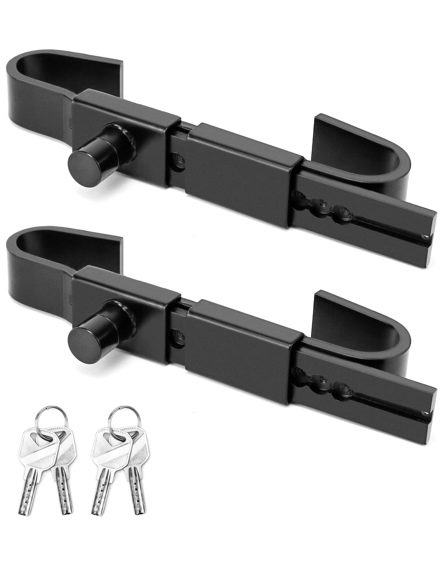 QWORK Cerradura de contenedor de envío, paquete de 2 cerraduras de puerta ajustables de 9.8 a 17.3 pulgadas, cerradura de puerta de carga de acero resistente, cerradura de puerta de almacén, cerradura