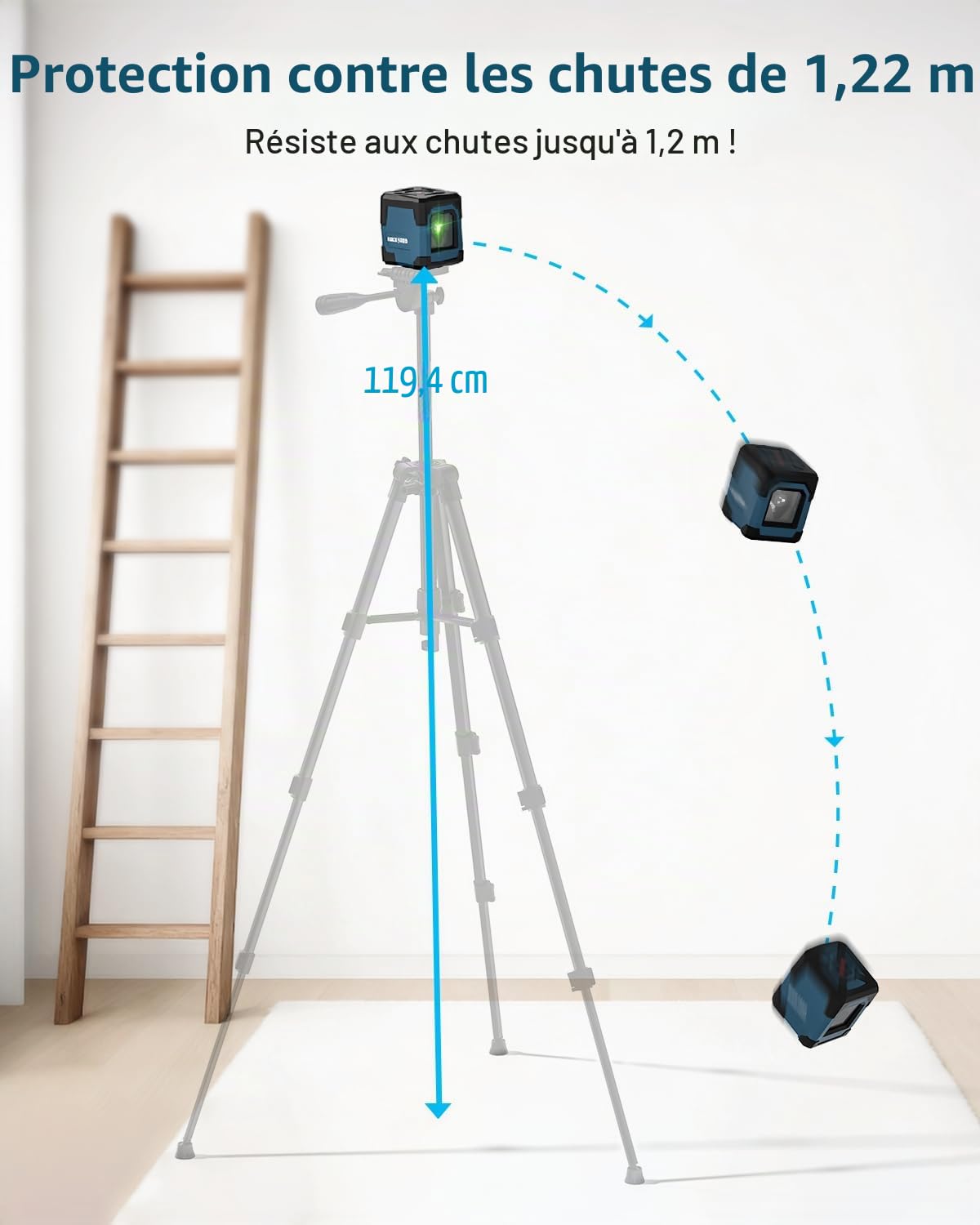 Niveau Laser Vert, RockSeed Cross Line Laser avec Auto-nivellement, Lignes Verticales et Horizontales, Rotatif à 360 Degrés, Pochette de Transport, Batterie Incluse