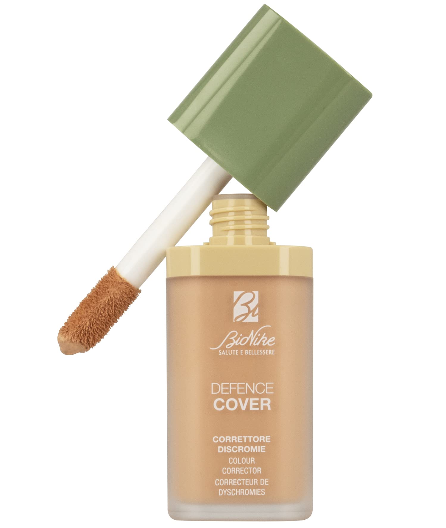 Bionike Defence Cover - Correttore Fluido Discromie per Pelli Sensibili e Intolleranti, Neutralizza le Macchie Cutanee Rosse, Blu e Gialle, Dona una Pelle Uniforme, 12 ml