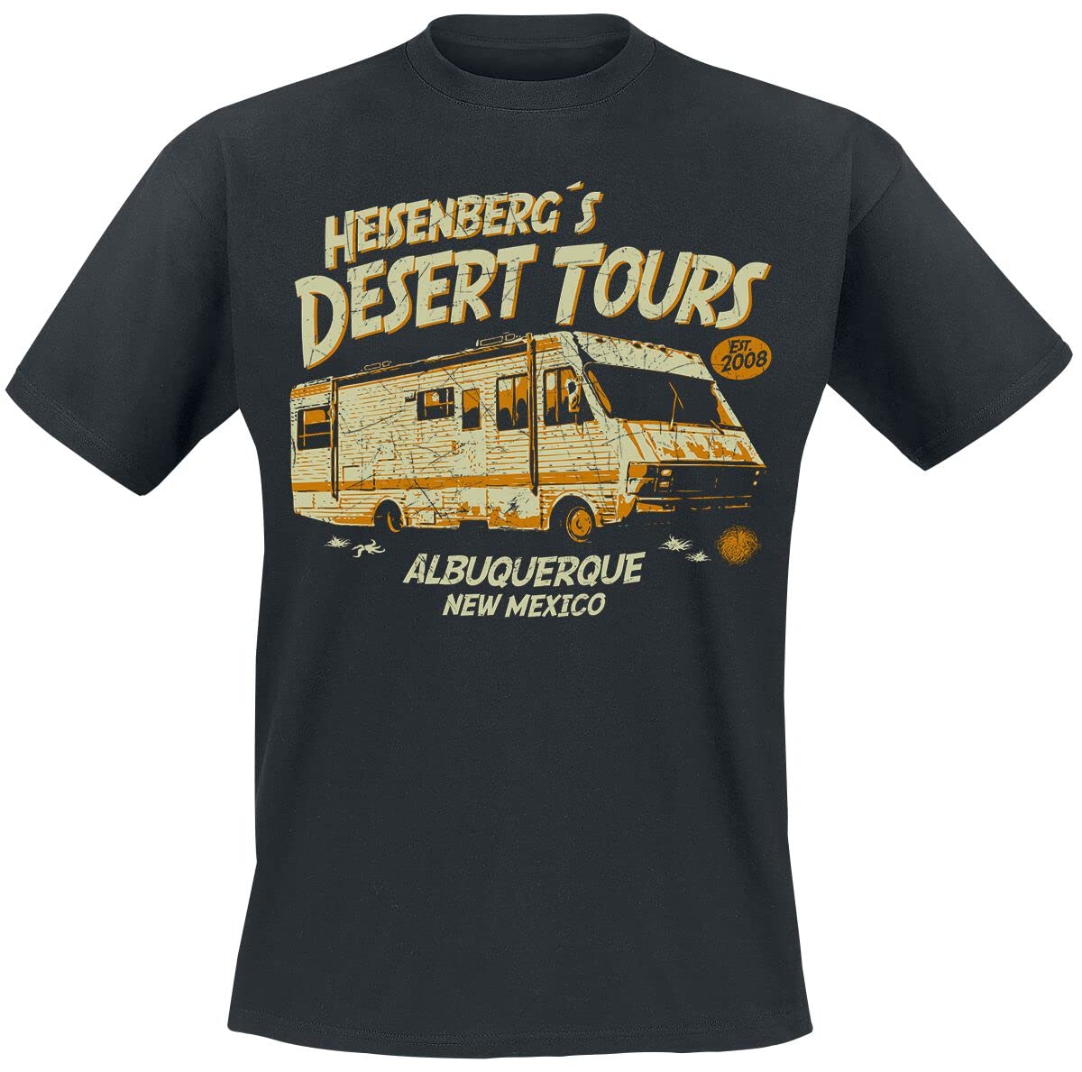 Breaking Bad Heisenberg`s Desert Tours - Maglietta da Uomo, Colore: Nero, Nero, S