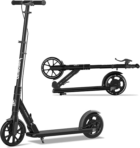 Playshion Patinete de altura ajustable para niños de 8 años para arriba-grande, ruedas de 8 y 5.7 pulgadas, liberación rápida, plegables, con