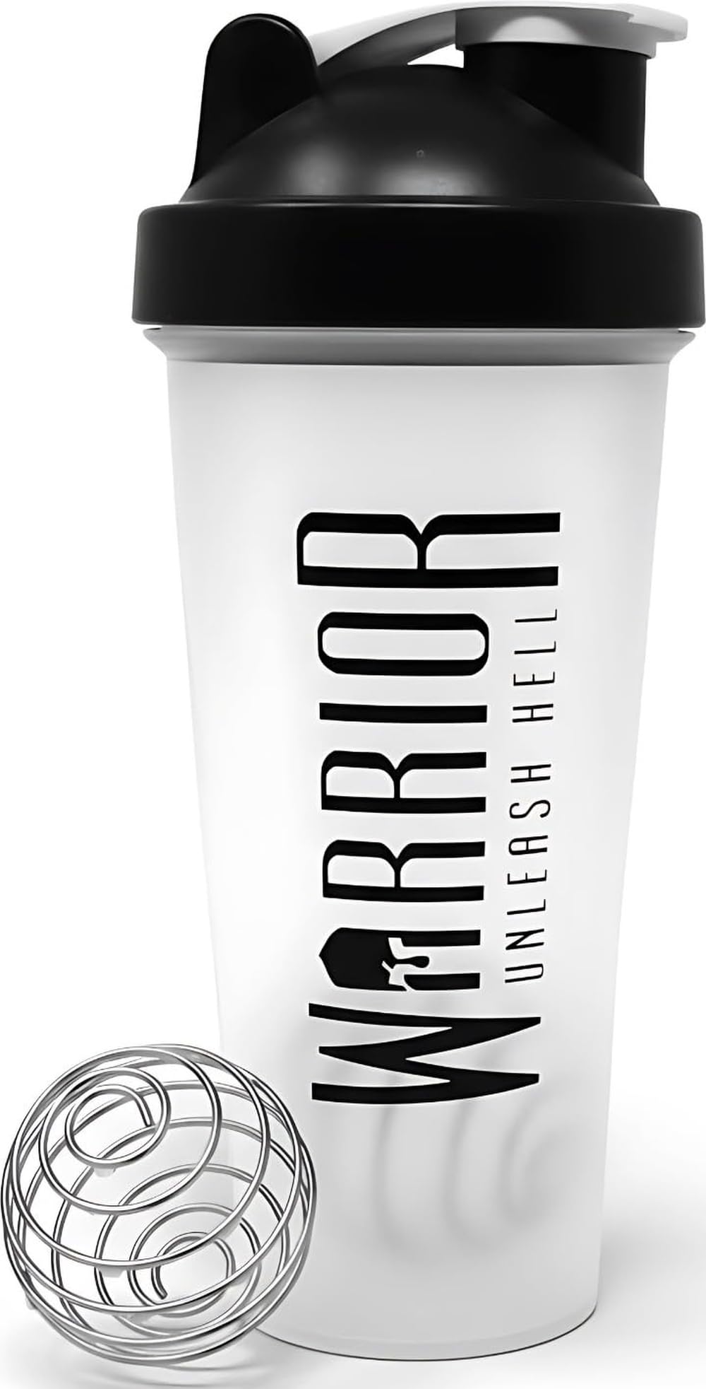 Warrior Protein Shaker Bottle 600ml with Wire Mixball Protein Shake Mixer