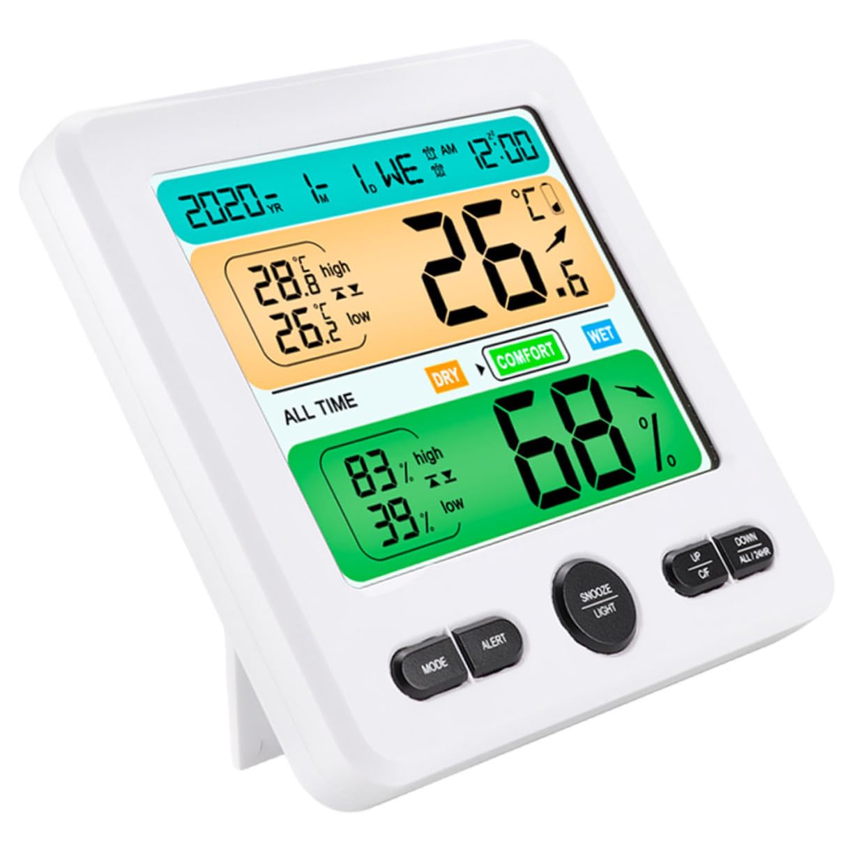 Toddmomy 1set Igrometro Digitale Lcd Con Funzione Termometro Monitor Di Temperatura e Umidità Per Ambienti Interni Adatto Per Stanze Uffici e Ospedali Facile Installazione e Utilizzo