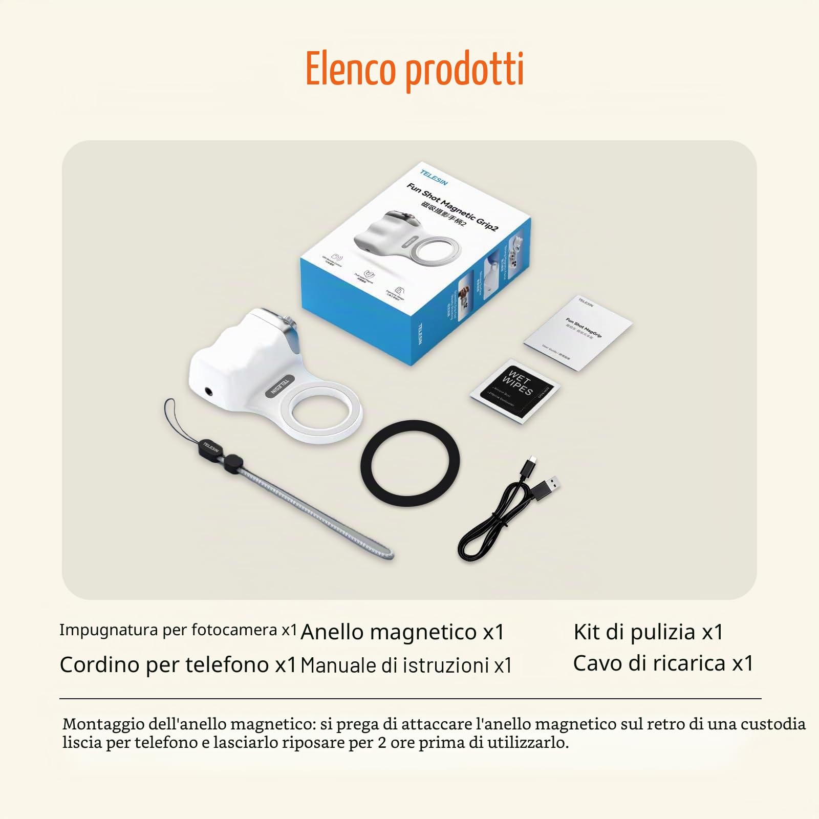 Impugnatura Magnetica iPhone Android,Fun Shot Magnetic Grip for Phone con Telecomando Bluetooth 10M - Filettatura da 1/4" - Impugnatura Foto per Smartphone Vlog,Selfie,Fotografia