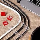 Maitys 60 Pieces Outdoor Cable Clips Christmas Adhesive Hooks Cable Management Wire Light Clips Cord Hider Organizer for Fairy Light Under Desk, Wall, Car and Electric Wires(Small,Clear) - Image 6