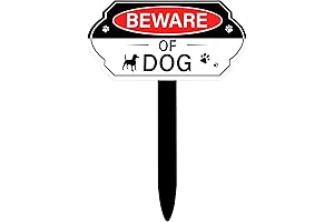 Beware of Dog Sign with Stake, Warning Signs for Property Guard Dog...